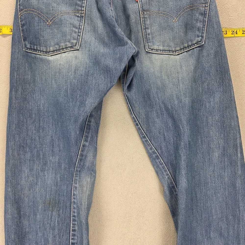 VTG Levis Engineered Jeans Mens Blue Twisted Medium Wash Altered Hem Fits 30x28